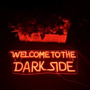 Welcome To The Dark Side Neon Sign, USB Powered LED Light, Wall Mounted Neon Sign, Novelty Light for Home Decor, Office, Holiday Atmosphere