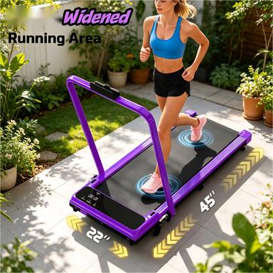 {Fast Shipping}2-in-1 Folding Incline Treadmill, Ultra-Quiet Motor for Home Use, 265 lbs Max Load, Wide Shock-Absorbing Belt, Remote Control & Easy Mobility, Bonus Resistance Bands for Full-Body Workouts