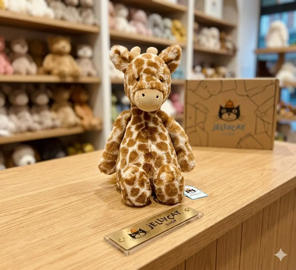 jellycat Bashful Giraffe Stuffed Animal – Adorable Plush Gift with Dust Bag, Collector & New Born Gift