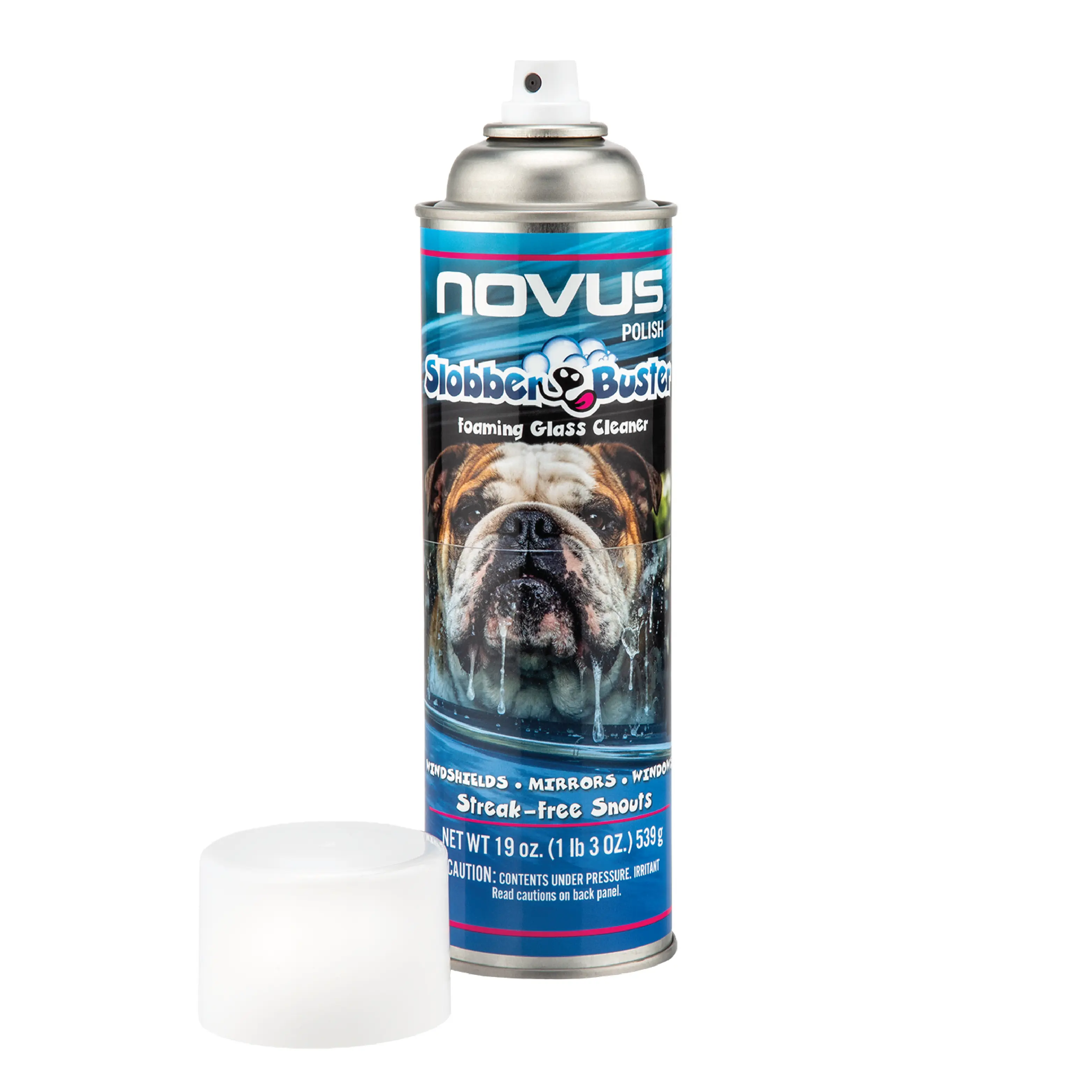 Slobber Buster Foaming Glass Cleaner for Removing Pet Grime - Ammonia-Free, Streak-Free Glass & Window Cleaner, 19 oz
