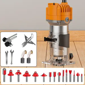 HANWISE woodworking carving machine, edge guide and roller guide, realize precise edge trimming and irregular processing woodworking edge trimming tool wired, suitable for woodworking groove milling and edge trimming, as a gift for the recipient,