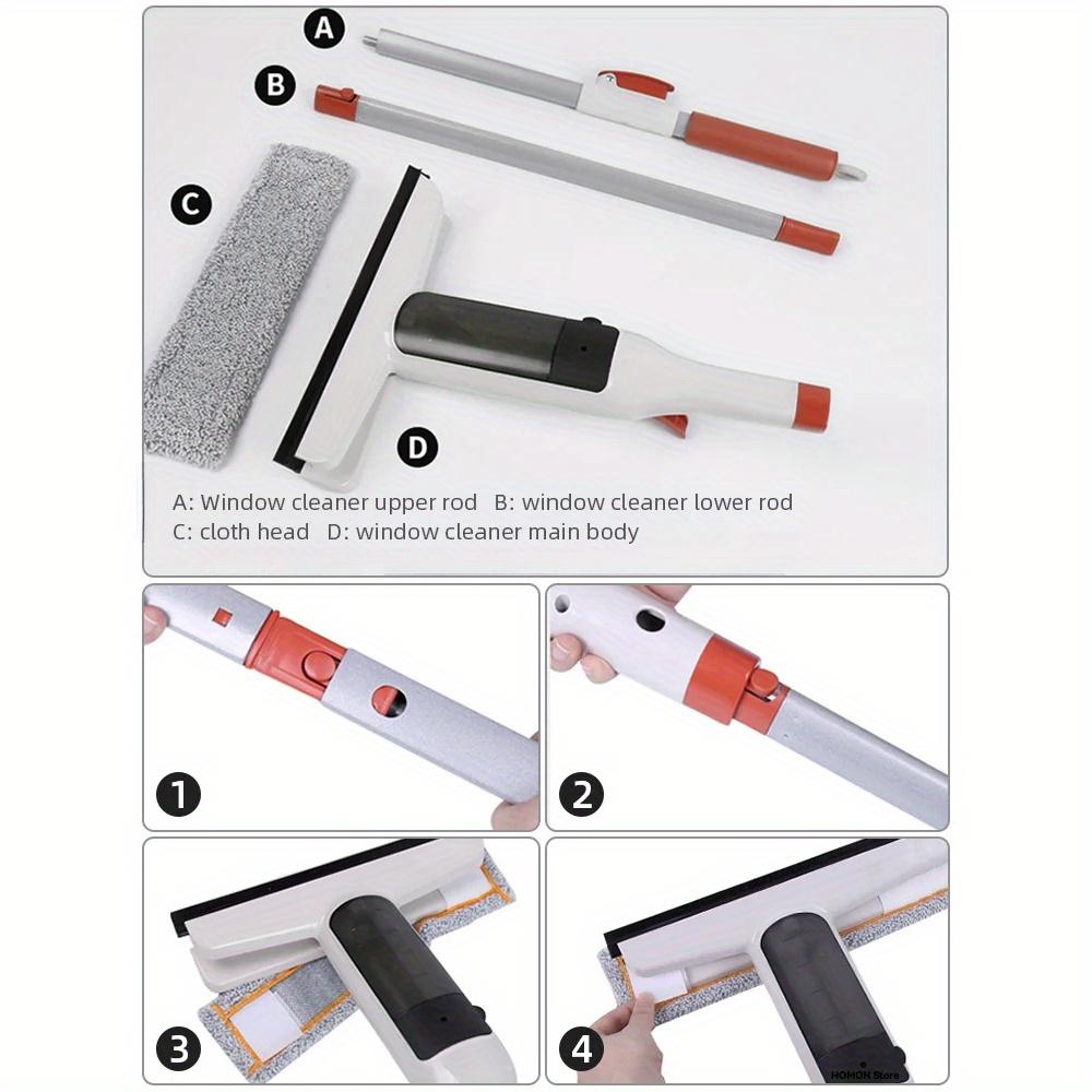 3-in-1 Glass Cleaning Kit – Durable Metal Pole, Silicone Scraper & Water Spray Wand, Ergonomic Easy-Grip Handle, 122cm Extendable Pole, Streak-Free Cleaning for High Windows, Shower Doors & Car Windshields 3-in-1 Glass Cleaning Kit – Durable Metal Pole, Silicone Scraper & Water Spray Wand, Ergonomic Easy-Grip Handle, 122cm Extendable Pole, Streak-Free Cleaning for High Windows, Shower Doors & Car Windshields