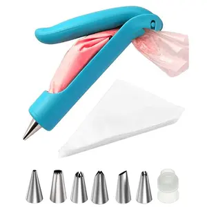 Cake Decorating Tool Set, Pastry Decorating Tools, Including 6counts Piping Tips & 50pcs Piping Bag & 1count Piping Gun & 1count Replacement Tips Adapter, Cake Decorating Supplies