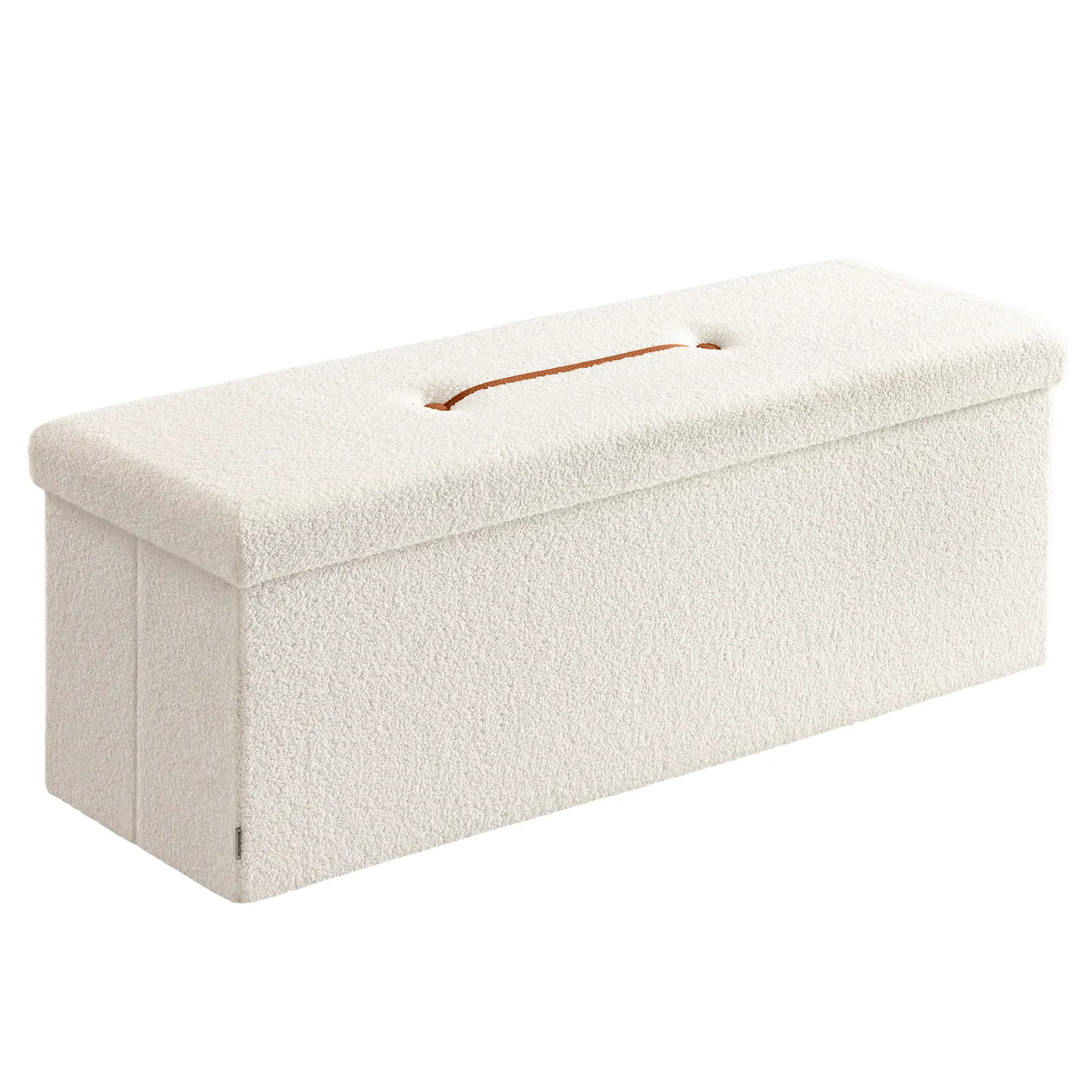SONGMICS Large Folding Storage Ottoman Bench, 15 x 43 x 15 Inches | Foot Rest Stool, Load up to 660 lb