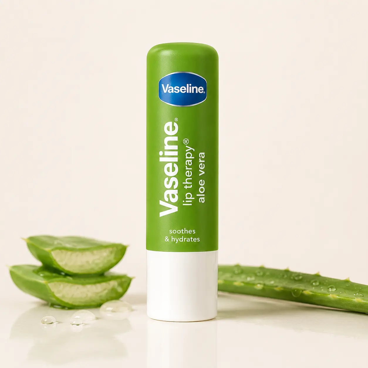 Vaseline Lip Therapy Aloe Vera Mini Balm - Smooth, Daily Moisture Lip Treatment, 0.16 oz