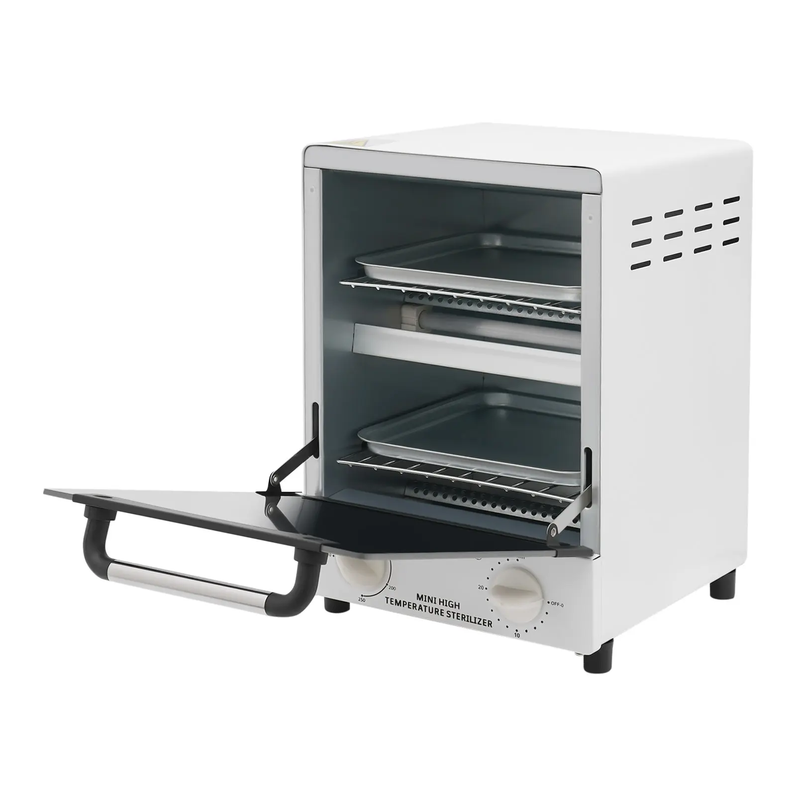 110V 1000W 12L Infrared Dry Heat Home Sterilization Machine Appliances (Home Supplies) - 250℃ Temp, 30min Timer, Removable Trays for Beauty Studios’ Nail Tools & Metal Instruments, White (Nylon, Tempered Glass, Galvanized Sheet Components), Salon Use