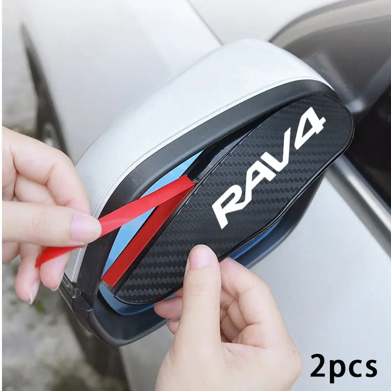 For Rav4 2pcs Car Rearview Mirror Rain Shield, Waterproof Anti-Fog Anti-Glare, Clear Vision and Visibility in Rainy Weather, Carbon Fiber Texture Design