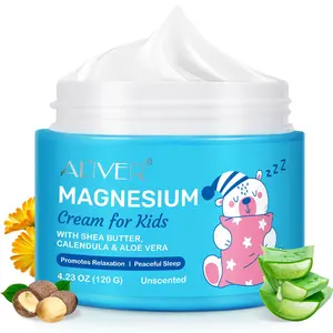 Aliver Magnesium Oil Cream 120g, High Purity Magnesium Lotion, Magnesium Relief Cream, Moisturizing Balm with Shea Butter & Aloe Vera, Safe for Kids, Sleep Use