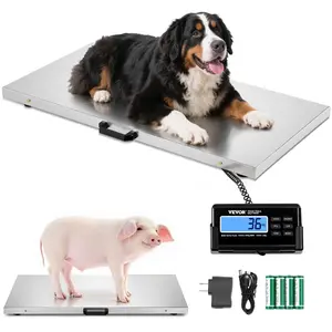VEVOR Livestock Scale 700LBS, Dog Scales Large Platform 40.6x20.9Inch Stainless Steel Vet Scale Industrial Floor Scale Large Animal Scale Pig Scale Goat Weight Scale Pet Digital Scale