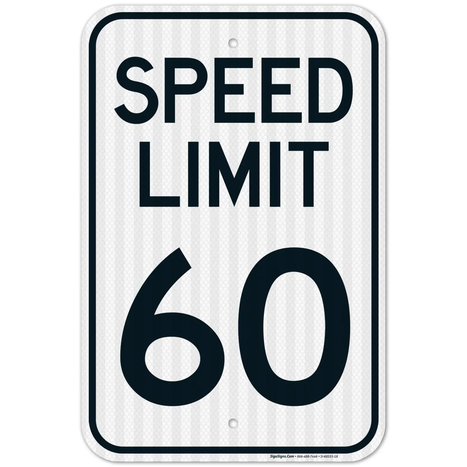 Sigo Signs 60 Mph Speed Limit Metal Sign - 12x8 in Decorative Wall Decor, .063 Rust-Free Aluminium Home Decor Plaque, Fade-Resistant, Made In USA