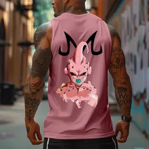 Anime 90s Graphic Sleeveless Tank Tops Men Vest Streetwear Outfits Men Vacation Outfits Sleeveless Shirt