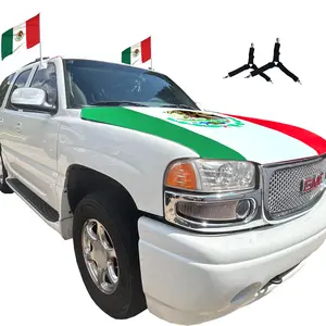 Mexico Flag Car Hood Cover Kit - Viva Mexico Edition | Includes 2 Stability Clips for Highway Driving | High-Elastic Fabric Fits Trucks, SUVs & Sedans | Perfect for Cinco de Mayo, Mexican Independence Day & Soccer Rallies