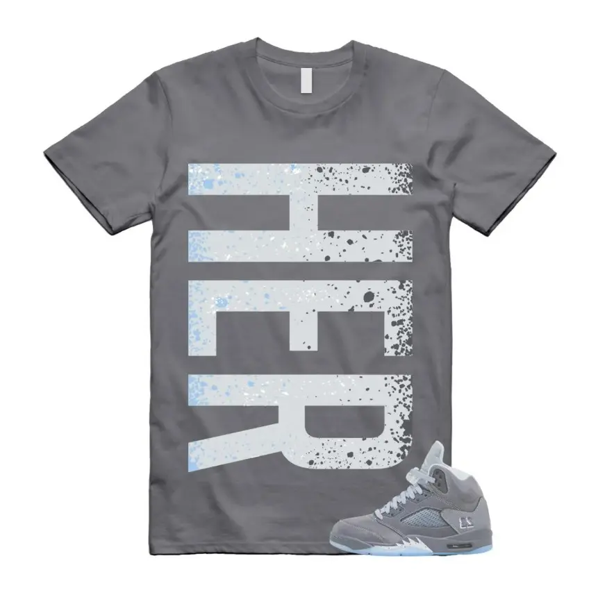 5 Wolf Grey Ice Blue Light Graphite White Icy T Shirt Match HER Shirt, Wolf Grey 5 Shirt, Summer T shirt 100% Cotton, Unisex Top, Gift for Unisex