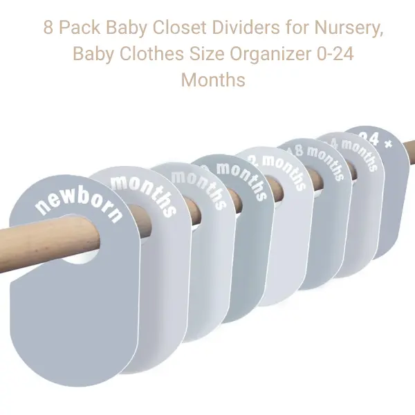 8 Pack Baby Closet Dividers for Nursery, Baby Clothes Size Organizer 0-24 Months, Closet Size Markers, Blue Summer Gift