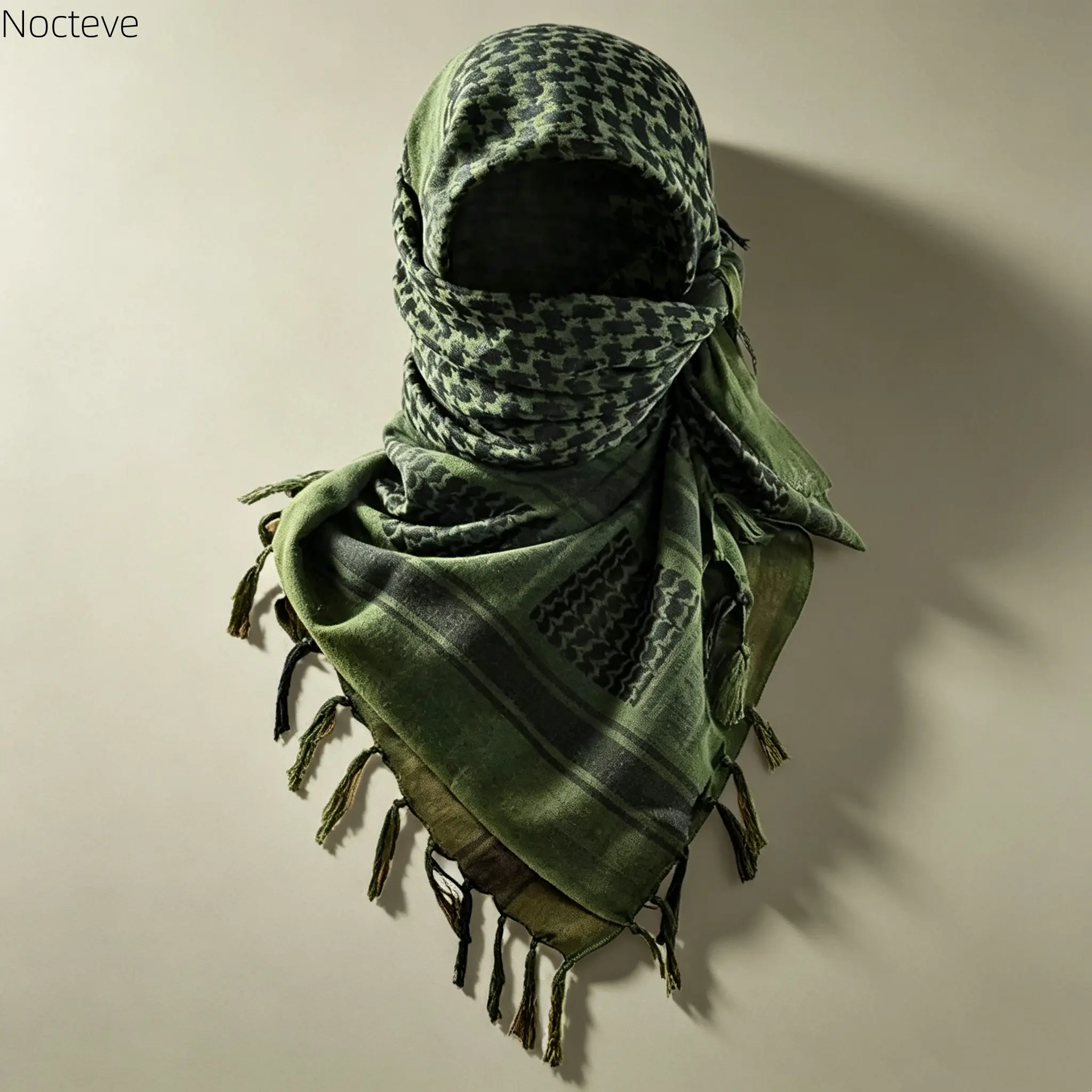 43×43 Inch Tactical Desert Shemagh, 100% Cotton Unisex Keffiyeh Head Wrap Scarf, Lightweight Breathable Military Outdoor Wrap, Multi-Functional Versatile Tactical Accessory for Men & Women