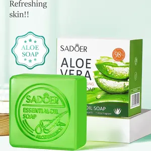 Natural Aloe Vera Essential Oil Bar Soap (100g/3.52 oz) - Affordable Smooth Cleansing Bath Soap for Body & Face - Moisturizing, Dirt-Removing Rich Lather - Say Goodbye to Lizard Skin