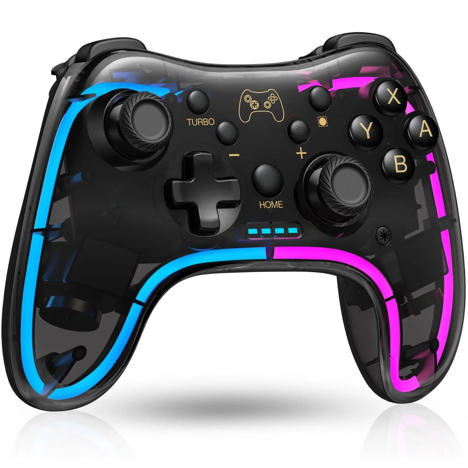 Switch Controller for Nintendo Switch/Switch 2/OLED/Lite, Replacement for Nintendo Switch Pro Controller Support PC & Android/iOS with Cool Light, Wireless Switch Controller with Turbo,Vibration