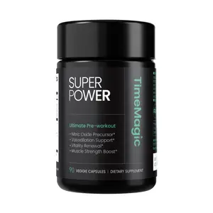 SUPERPOWER Ultimate Pre-workout Supplement with Tongkat Ali Spermidine Ginseng L-Citrulline L-Arginine Zinc Folate ,Caffeine Free,Sugar Free,90 Veggie Capsules