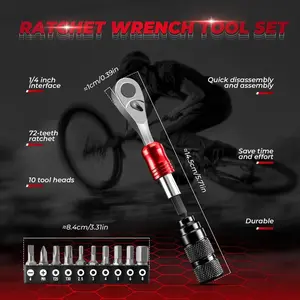 ROCKBROS 1/4-Inch Ratchet Socket Wrench Set 2.5-8mm Allen Hex Torx Sockets for Road Mountain Bike Maintenance