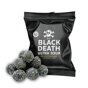 Mr. Simms Black Death Ultra Sours Candies, Tangy Snack for Candy Lovers