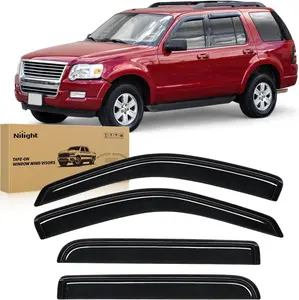Nilight Tape-On Rain Guards for Ford Explorer 2002 2003 2004 2005 2006 2007 2008 2009 2010, Window Visors Vent Wind Deflectors-4PCS