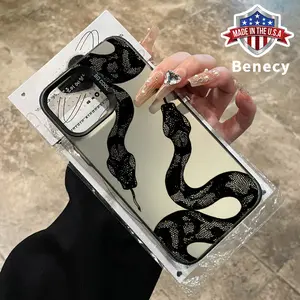 Python Pattern Phone Case for iPhone 15 16 14 Pro Max 13 12 11 XR XS Plus E Shockproof Drop Protection Durable PC Smartphone Cover Cellphone Protective