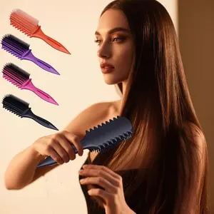 Detachable Nine-Row Curl Defining Styling Comb, Tail Striped Gel Dispenser, Hair Care Tool, Professional Hairstyling Brush