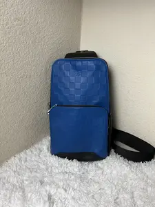 Pre-owned Louis Vuitton Leather Backpacks Damier Graphite and Blue Damier Avenue Sling Bag