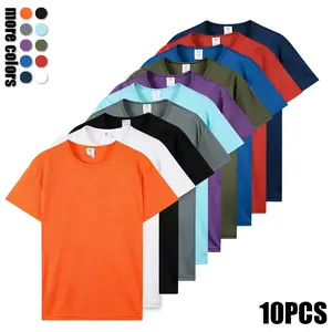 10-piece set of summer men's sports T-shirts, breathable and comfortable, essential for casual sports, featuring pure color and simple design, versatile for both men and women Athletic Top Gym Outfit Tee Gym Tees Gym Exercise Activewear