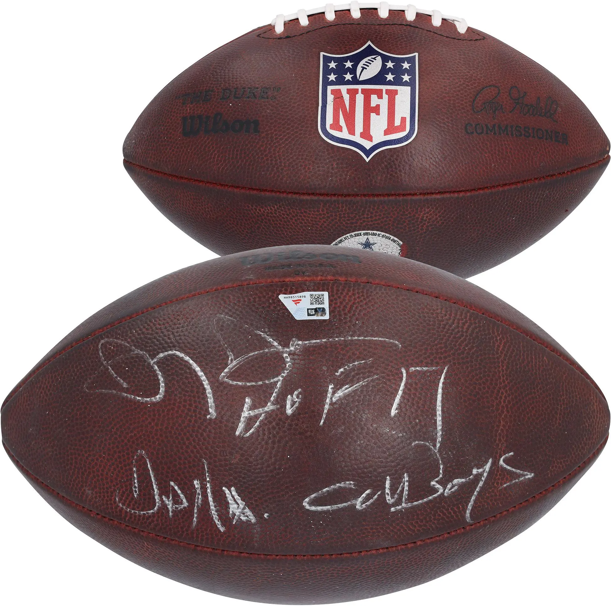 Jerry Jones Dallas Cowboys Autographed Game-Used Football from the 2023-24 NFL Season with Multiple Inscriptions - #87 - Fanatics Authentic Certified