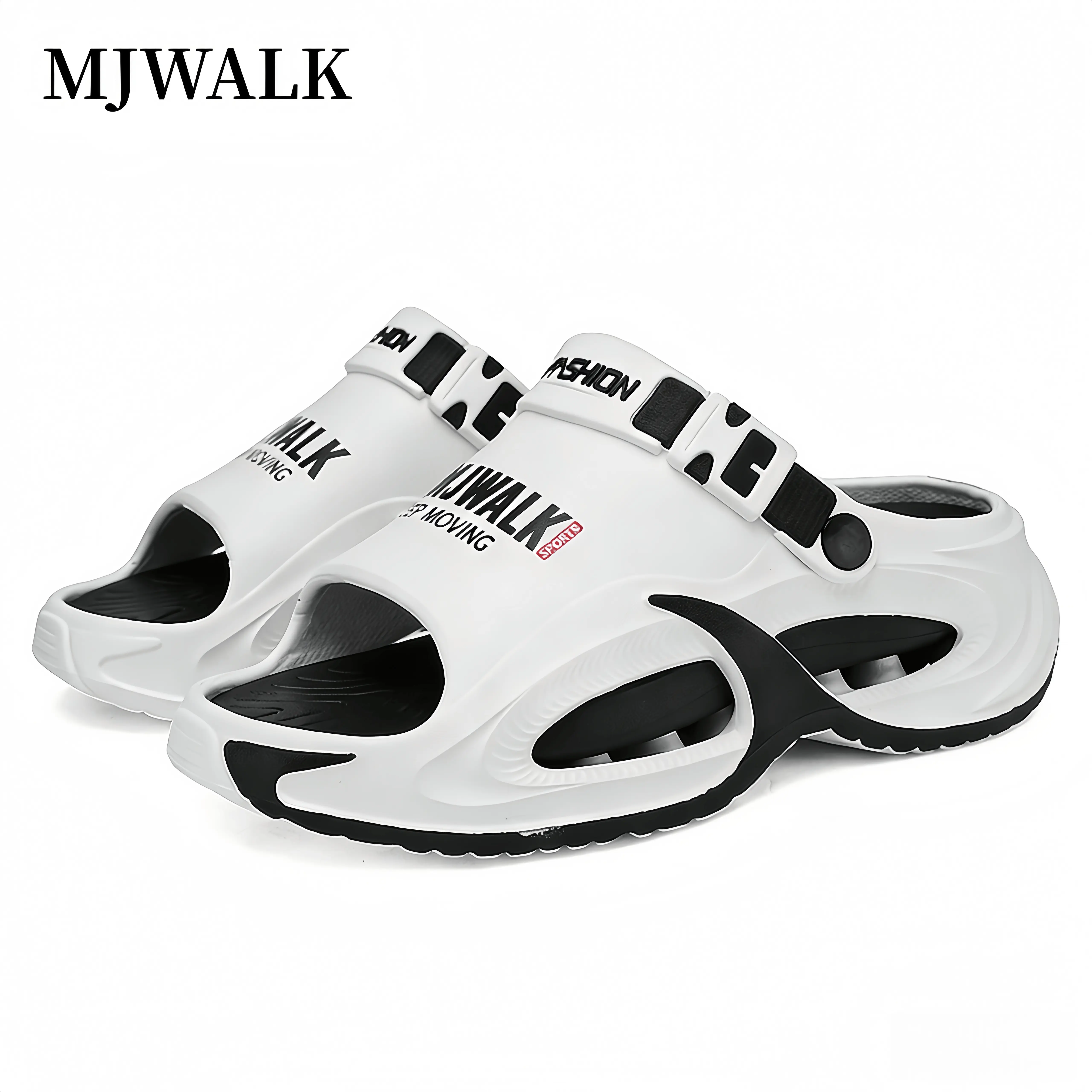 [MJWALK]Summer Mens Sandals & Slippers Indoor Outdoor Lazy Shoes Beach Sandals Soft Cushion Arch Support Non-Slip Durable Quick Drying Easy Clean 5cm Heel Height Nail Footwear Rubber