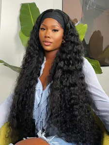 36 Inch Super Long Curly Water Wave Headband Wigs for Women, Easy Wear No-Lace Design, Daily & Cosplay Friendly, Synthetic Curly Wigs