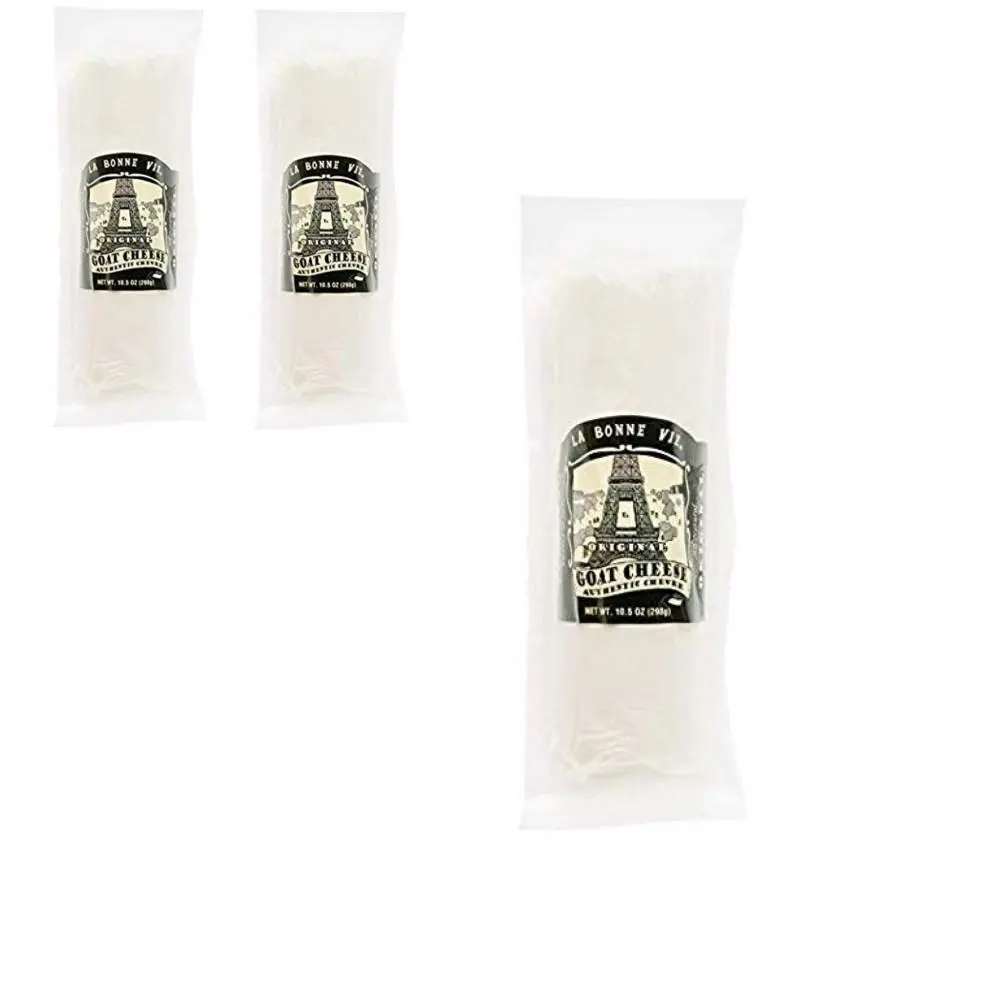 LA BONNE VIE Classic Tangy Original Goat Cheese Logs - 3-Pack (10.5 oz Total), Dairy Milk-Based Chilled Bulk Cheese for Baking, Entertaining