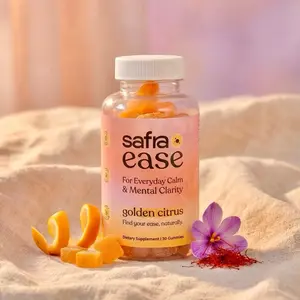 Safra Ease Gummies – Saffron & L-Theanine for Calm Mood, Less Overthinking & Emotional Balance