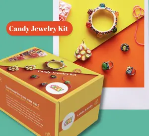 Cricket's Candy Creations Candy Jewelry Kit - Edible & Non-Edible Glue Included - 12 Unique Looks - Fun for Kids & Parties - Regifting Friendly - Bonbon