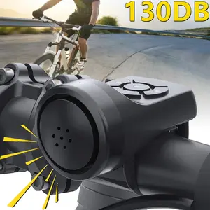 130dB Rechargeable Electric Bike Bell Horn Bell Cycling Horn for Adults with Loud Sound and Fit for Mountain Bike, Road Bike, Scooters Handlebars