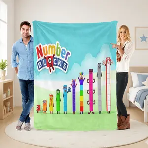 Number Blocks Fleece Throw Blanket, Soft Plush Kids Blanket with Colorful Educational Characters, Cozy Lightweight Bed, Couch, or Air Conditioning Blanket