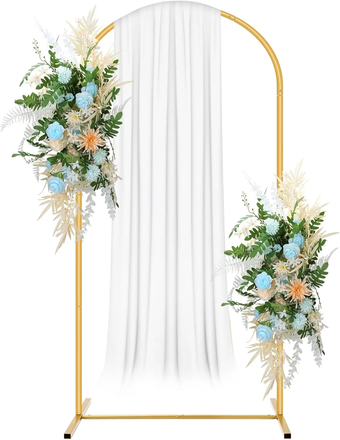 6 FT Square Metal Wedding Arch Backdrop Stand, for Wedding Ceremony Photo Booth, Outdoor Indoor Birthday Party Decorations, Garden Floral Balloon Displays