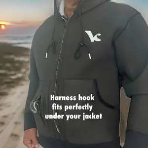 Kite Kulture Neoprene Jacket – Windproof 2.5 mm Harness-Compatible Hoodie for Watersports