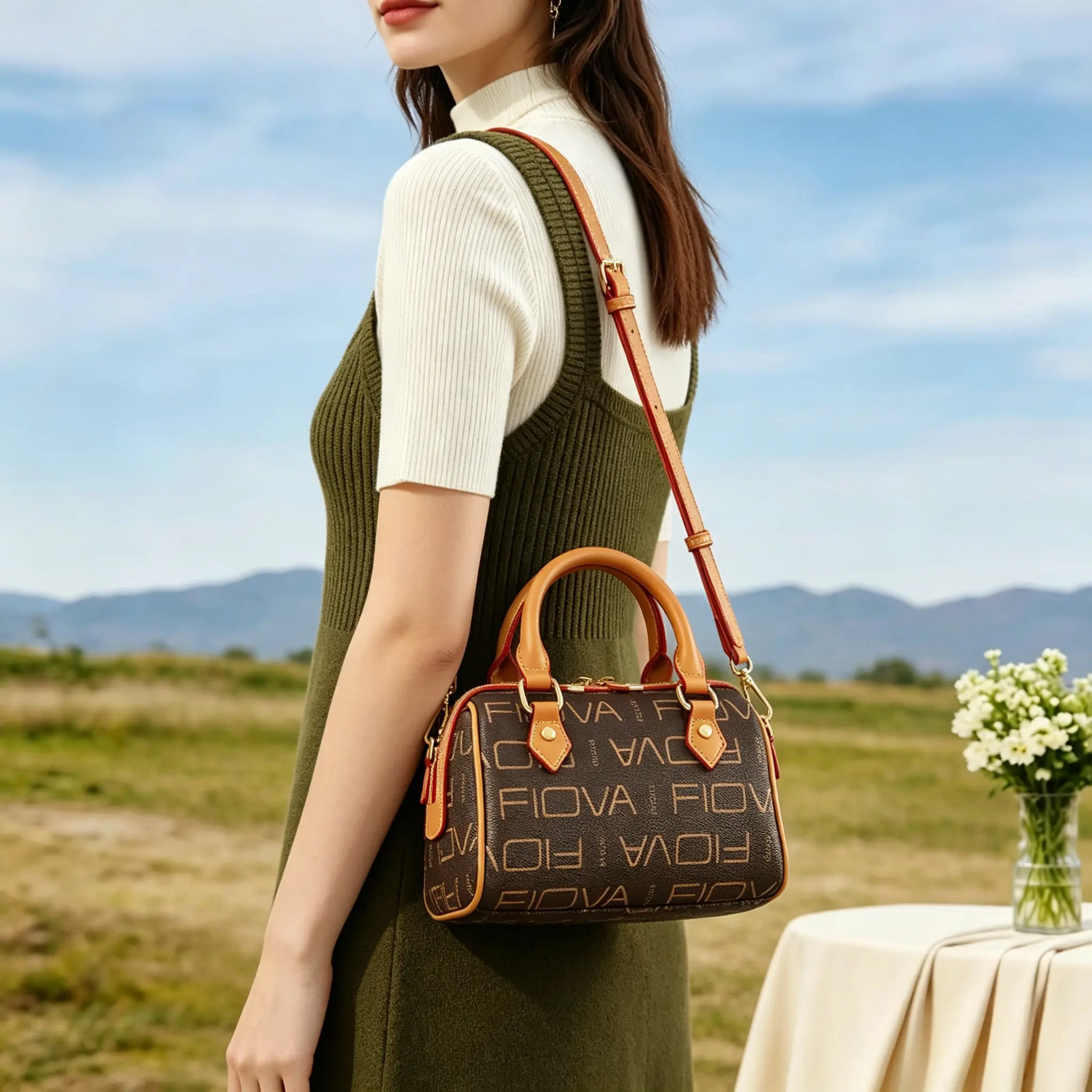Latest Retro Boston Bag, 2-in-1 Top Handle & Crossbody Bag for Daily & Travel