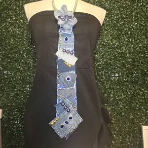 Denim upcycled tie