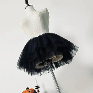 Ultra Short Petticoats Lolita Cosplay Crinoline Lady Girls Underskirt  Petticoat for Party White Black Ballet Dance Skirt Tutu