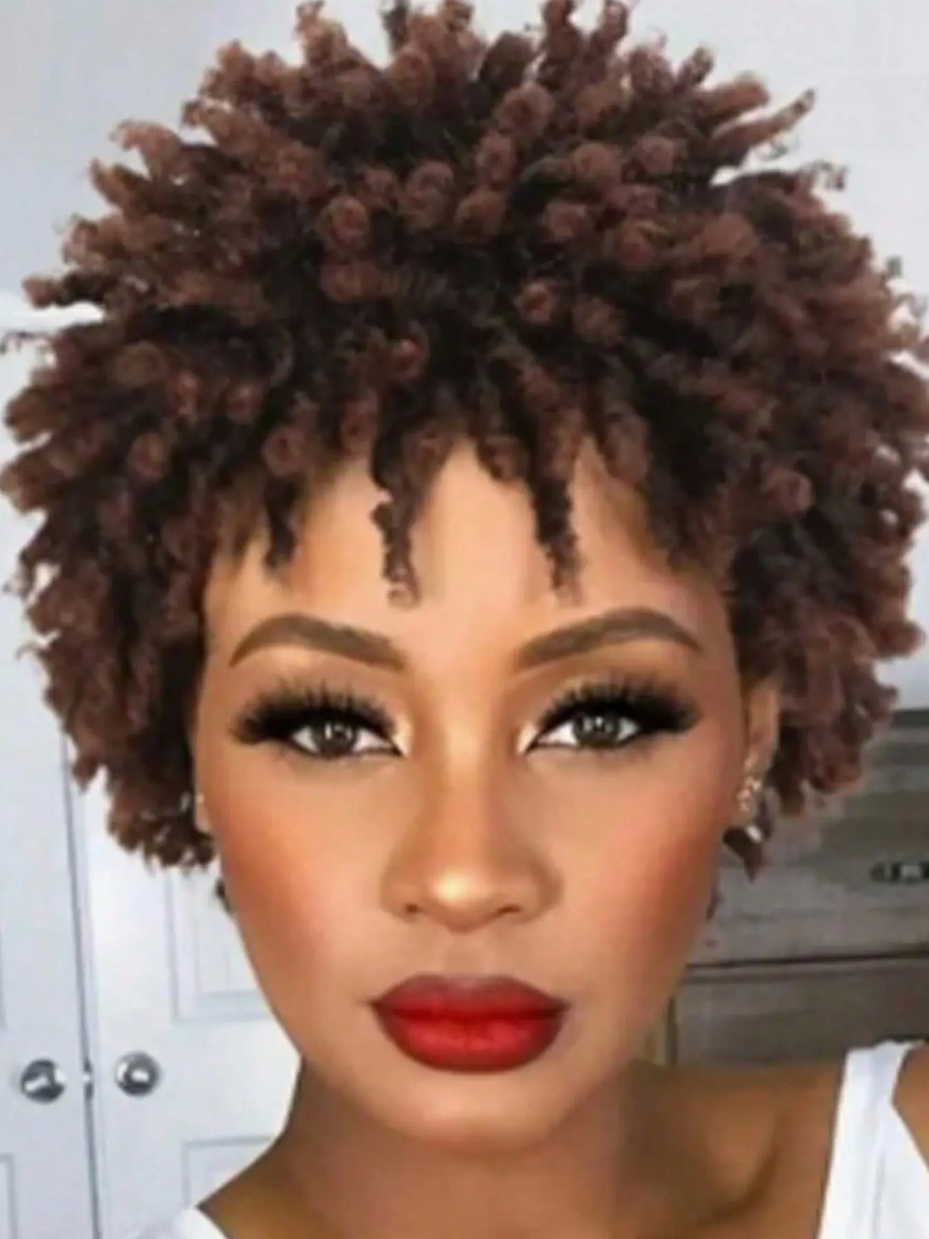 Short Dreadlock Wig for Women and Men, Afro Kinky Wigs, Faux Locs Dreads Wig, Heat Resistant Short Braided Wigs, Curly Synthetic Soft Wigs