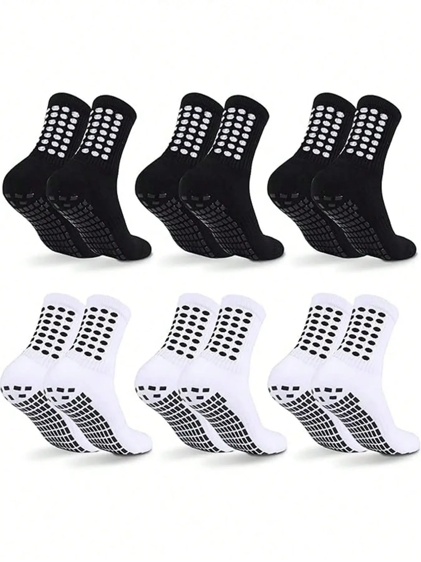 Men's Football Socks, Non-Slip Crew Socks, Anti Slip Socks, Grippy Socks, Soccer Grip Socks, Athletic Grip Socks, Sweat Absorbent Socks, Sweat-Absorbing Cotton Bottom, Long Tube Youth Sports Socks, Comfortable Soft, All-Season Wear