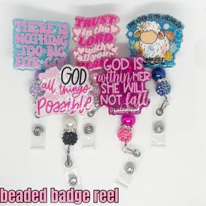 scripture beaded badge reel