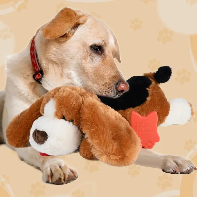Dog Heartbeat Toy, 1 Count Stuffed Cute Snuggle Dog Toy, Pet Separation Stress Soft Plush Relief & Calming Sleeping Buddy, Dog & Cat Accessories