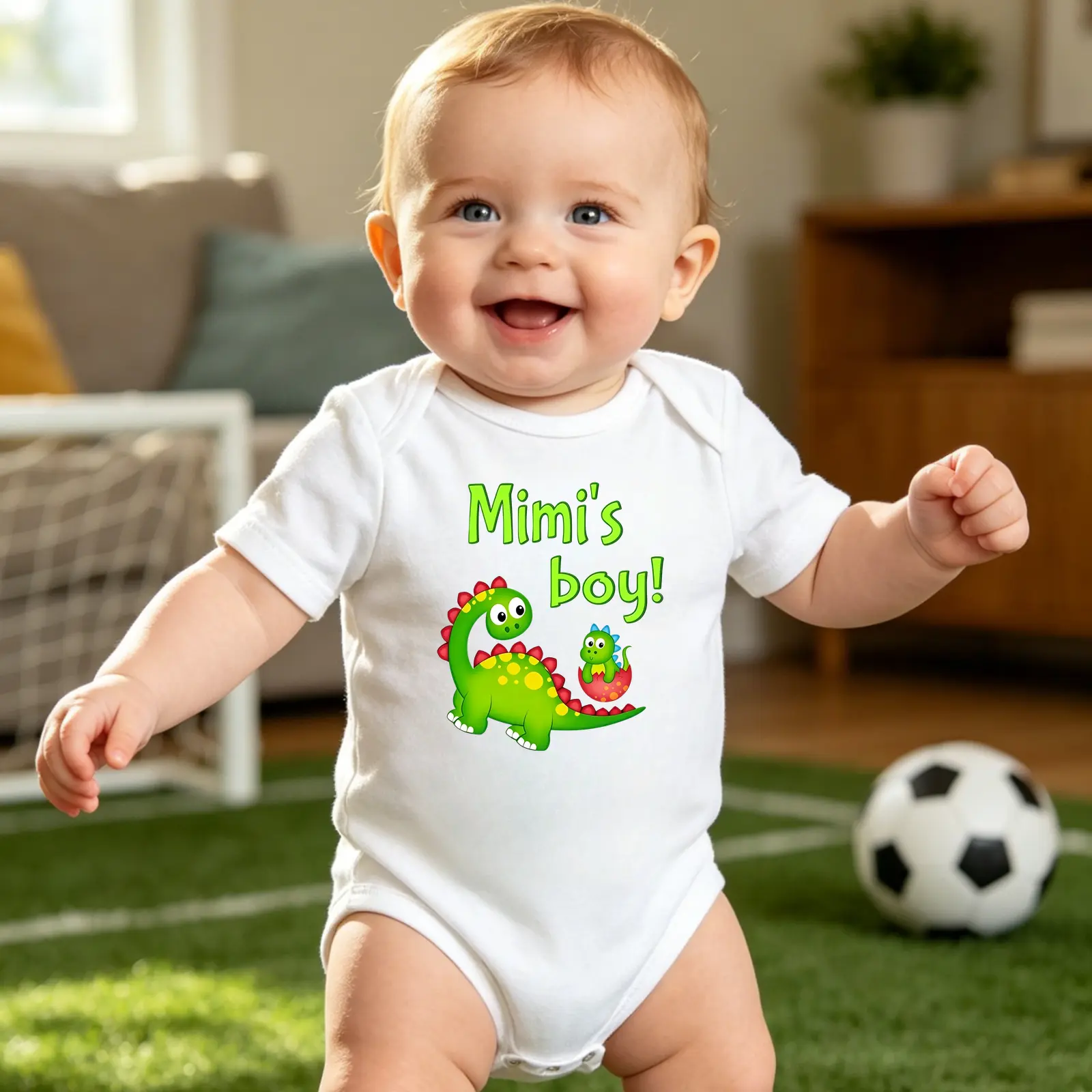 Baby Boy And Baby Girl Daily Wear Soft Cotton Baby Onesie Mimi's Boy Cartoon Short Sleeve For Summer