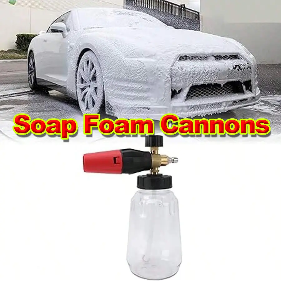Foam Cannon for Pressure Washer with M22-14mm to 1/4" Quick Connector, 1L Snow Foam Lance with &1.2mm Nozzle and Foaming Mesh, 4000 PSI Professional Car Motorcycle Washing Tool