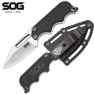 EDC Tactical Fixed Blade Knife Full Tang G10 Anti-Slip Handle with ABS Plastic Sheath and Neck Carry Chain pocket tool great gift
