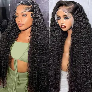 [Combo Deep sale 28"&22"] buy 1 get 2 wig" 2Pcs 13x4 HD Lace Front Human Hair Wigs, Deep Wave Wig + 427/99j Deep Wave Wig, Pre Plucked Transparent Lace, 180 Density Wigs for Black Women